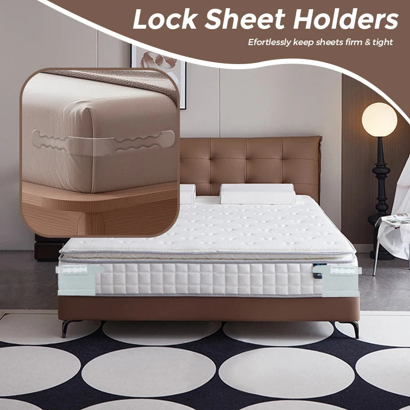 Say Goodbye to Slipping Sheets: Meet the Ultimate 4Pcs Adjustable Non-Slip Bed Sheet Clips!