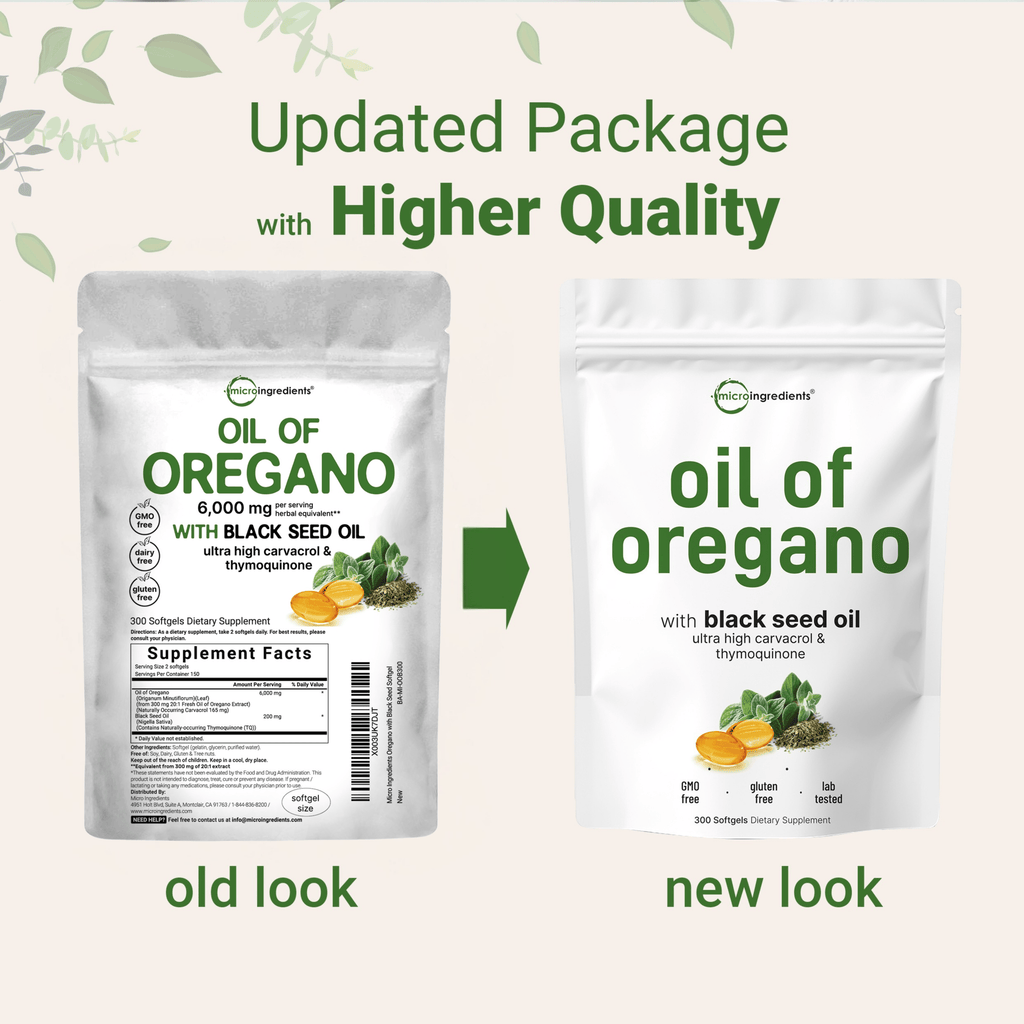 Powerful Oregano Oil and Black Seed Oil Complex for Immune Support and Wellness